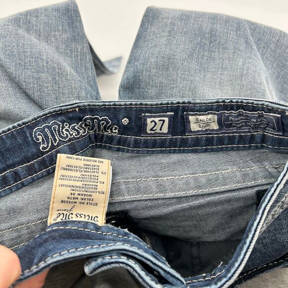 Vintage y2k Women's Low Rise Miss Me Medium Wash Blue Denim Chloe Bootcut Jeans - Picture 4 of 7